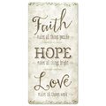 Penny Lane Penny Lane LANE177 12 x 24 in. Faith Hope Love Satin Sign LANE177